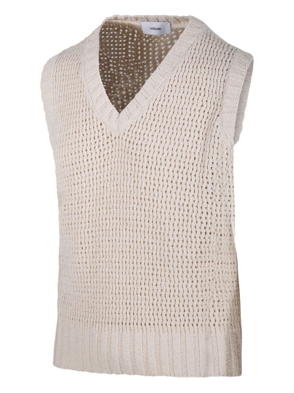 V-neck open-knit sweater - 3
