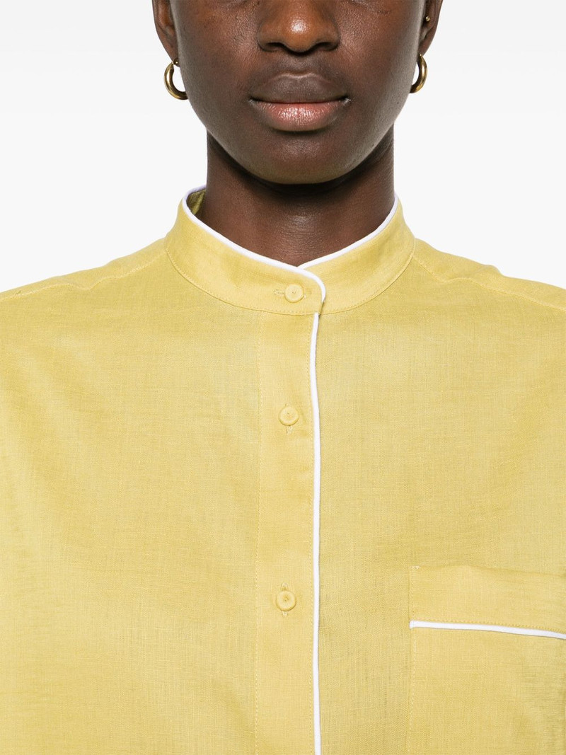contrast-trim linen shirt 5