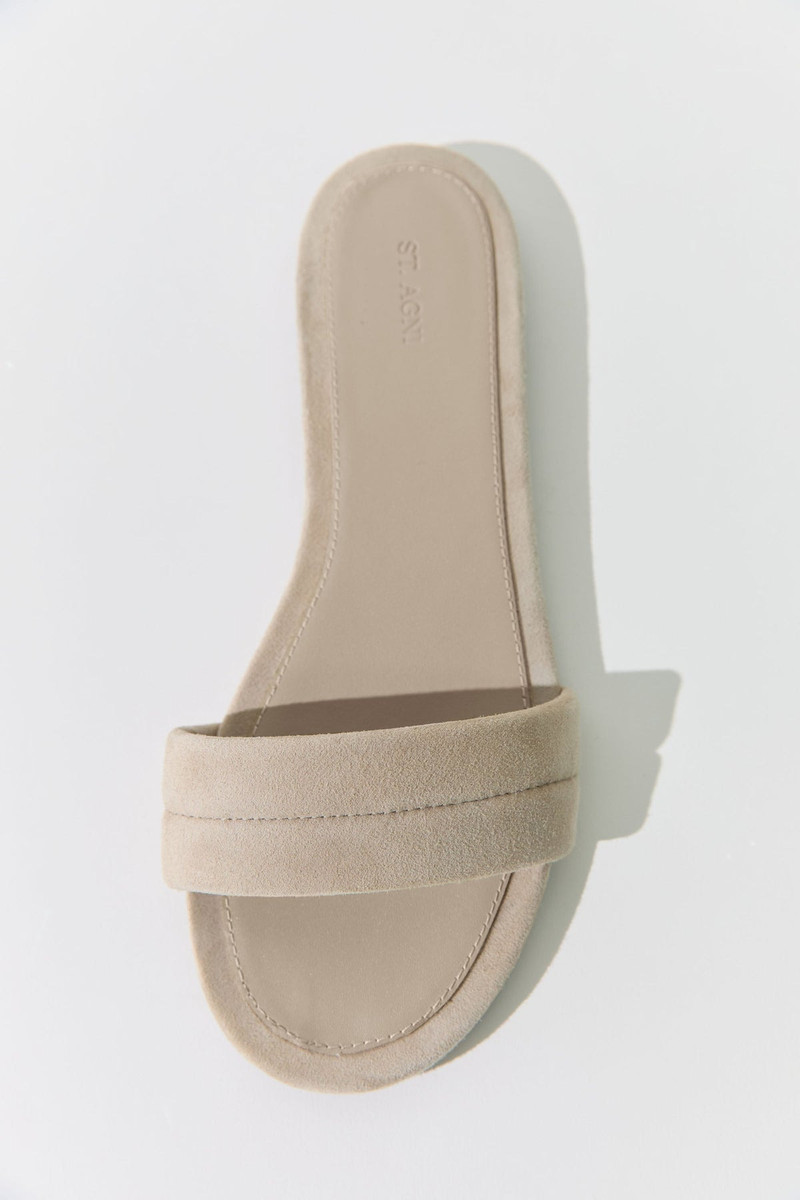 Suede Stitch Detail Slide - Rock 4