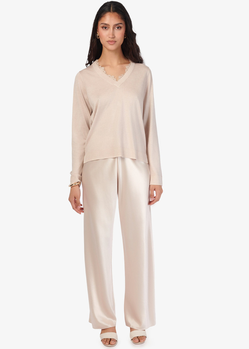 EDWINA SILK CASHMERE SWEATER OAT 3