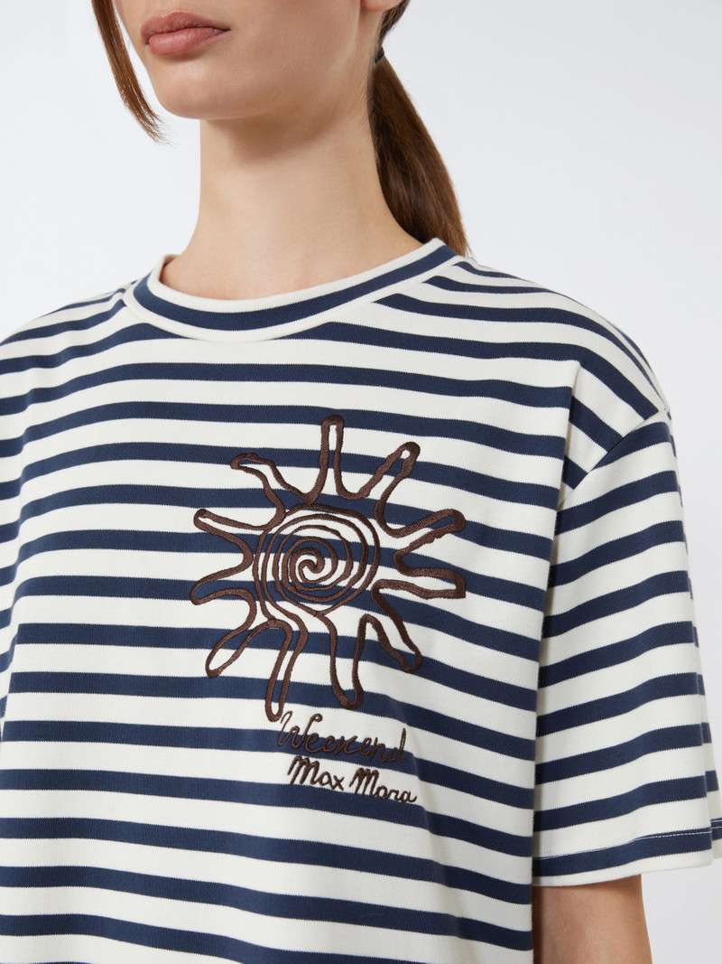 SABATO Printed cotton jersey T-shirt - NAVY 6