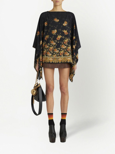 Etro bird-print silk blouse outlook