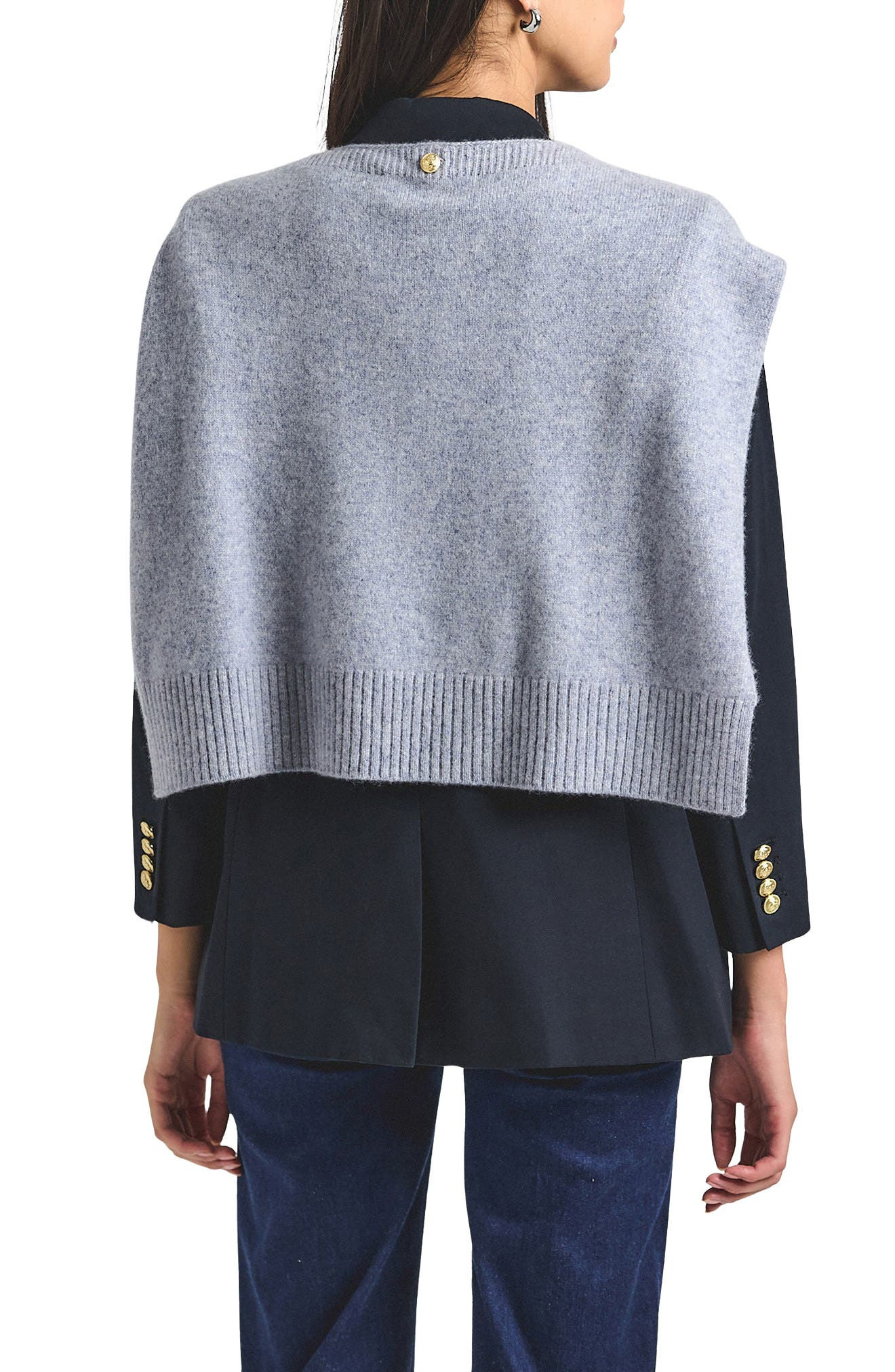Derek Lam 10 Crosby Walter Cotton Blend Double Breasted Jacket with Shrug in Midnight/Vapor at Nords - 2