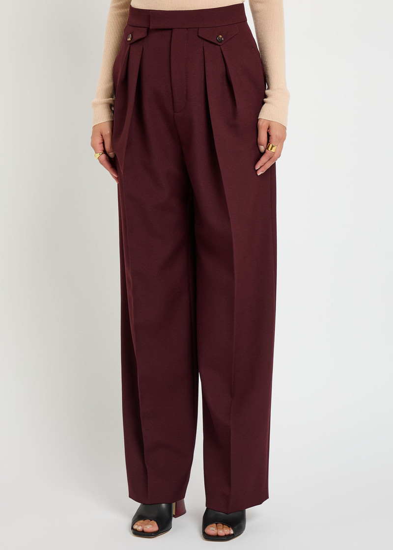 Chloé Chloe Pleated Straight-leg Wool Trousers outlook