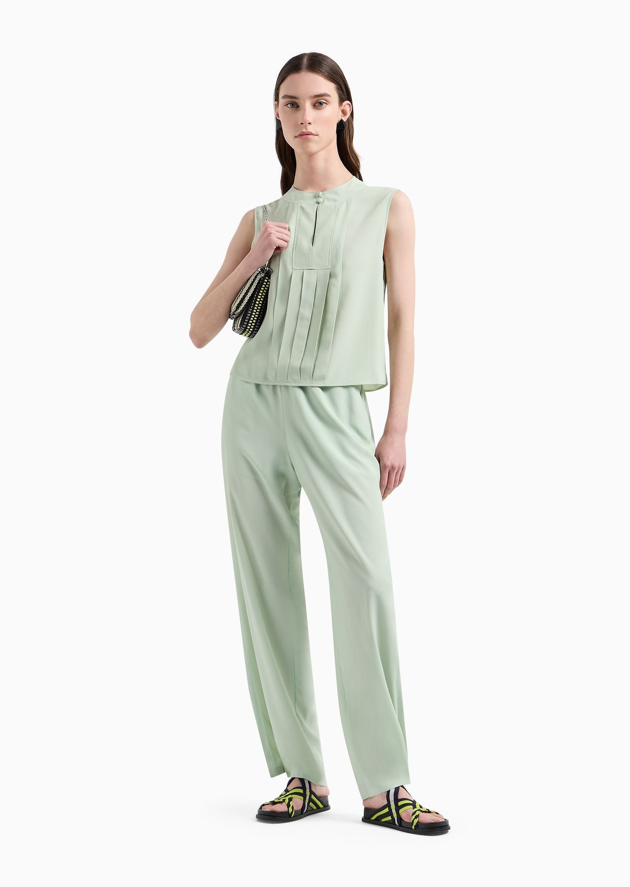 Plastron top in a silk-blend crêpe de Chine - 4