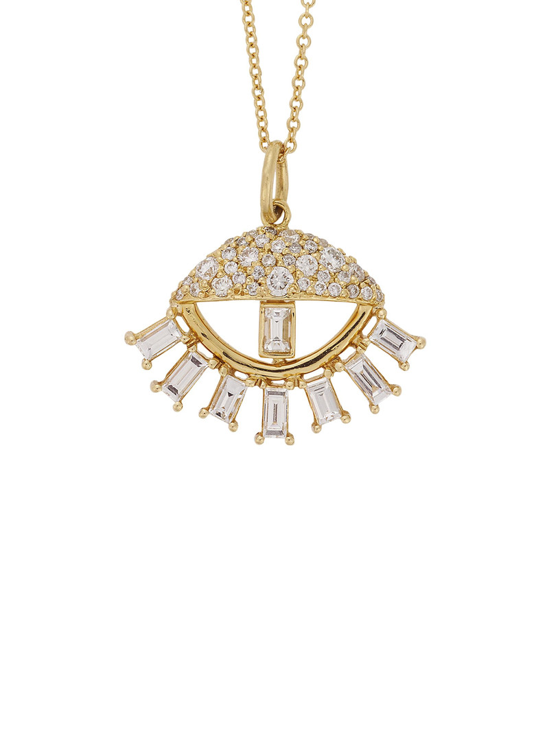 Women's The Edit 18K Yellow Gold & Diamond Sleepy Eye Pendant Necklace - Yellow Gold 1