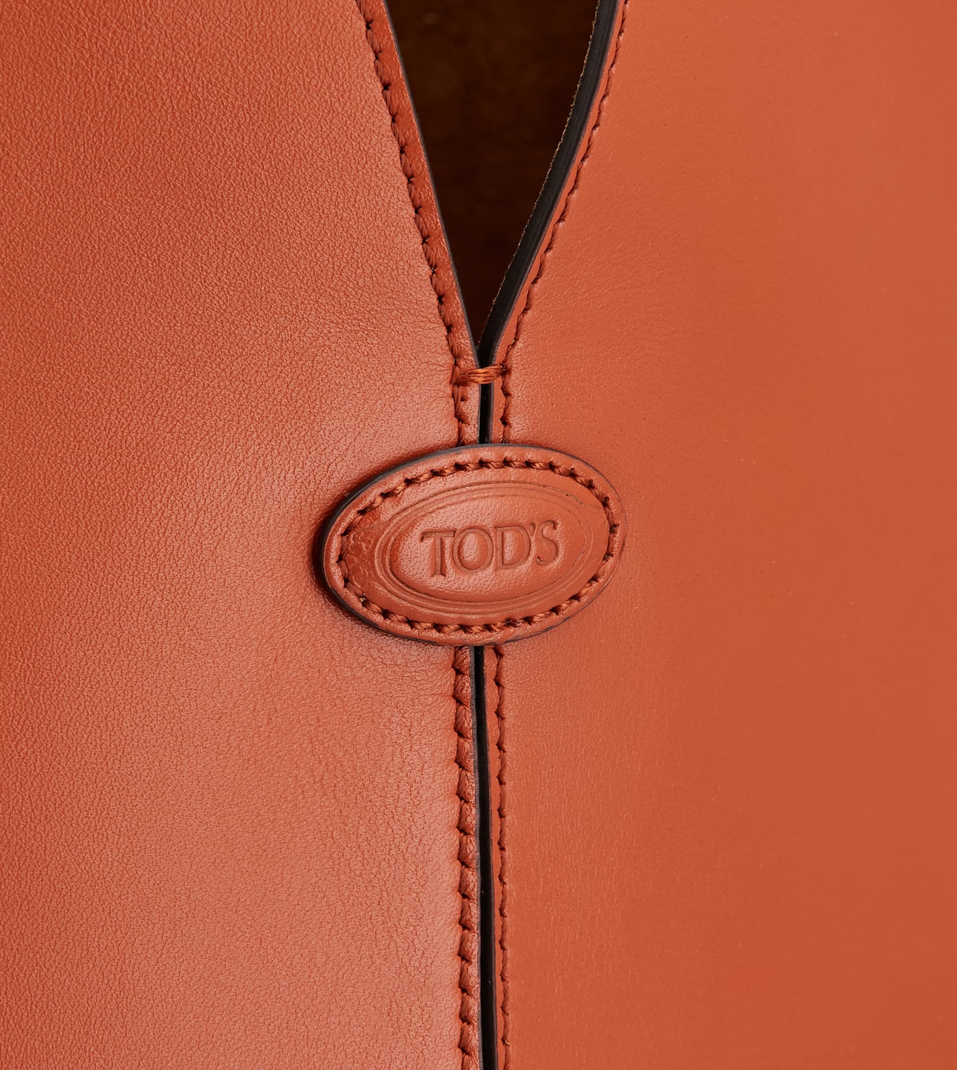 TOD'S DI BAG FOLIO SHOULDER BAG IN LEATHER SMALL - ORANGE 6