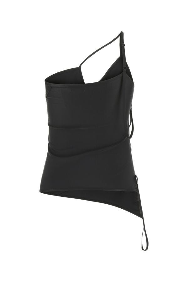 Balenciaga Woman Black Stretch Nylon Top - 2