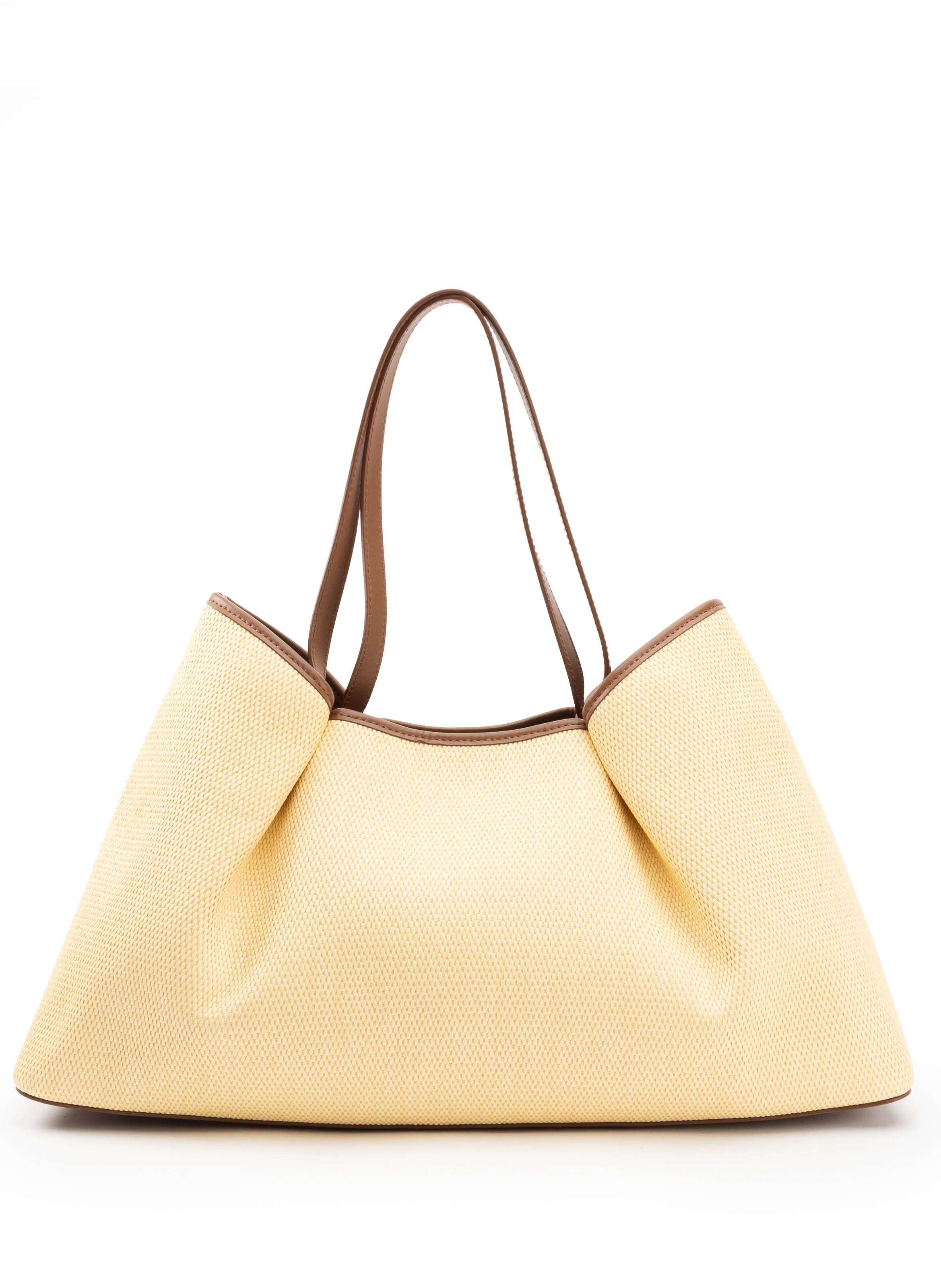 Dimple Tote Raffia Natural/Cognac - 1