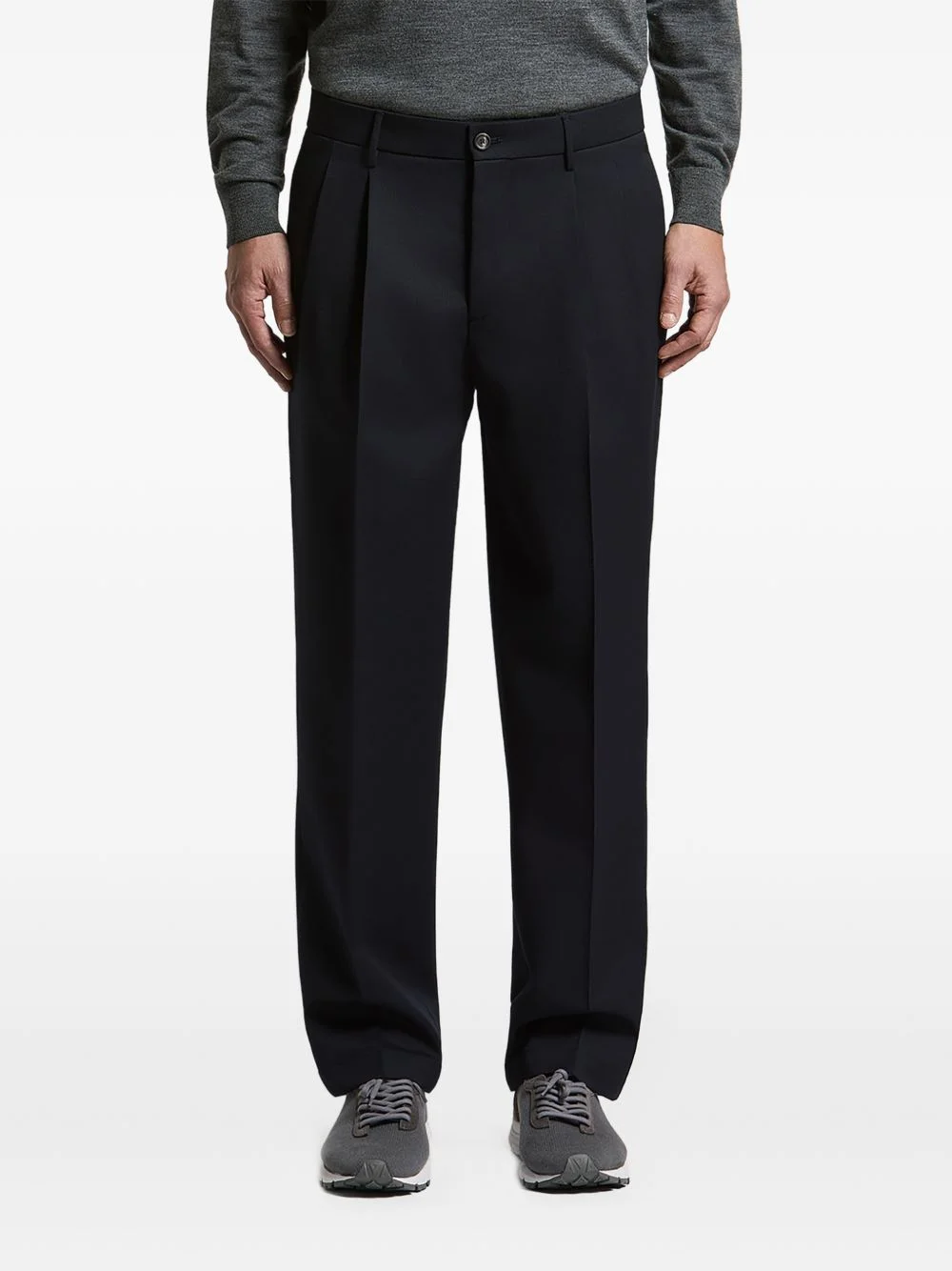pleated-detail trousers - 1