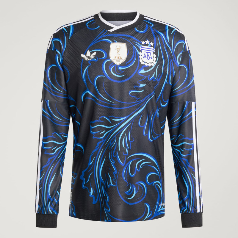 Argentina 26 Away Authentic Long Sleeve Jersey 4