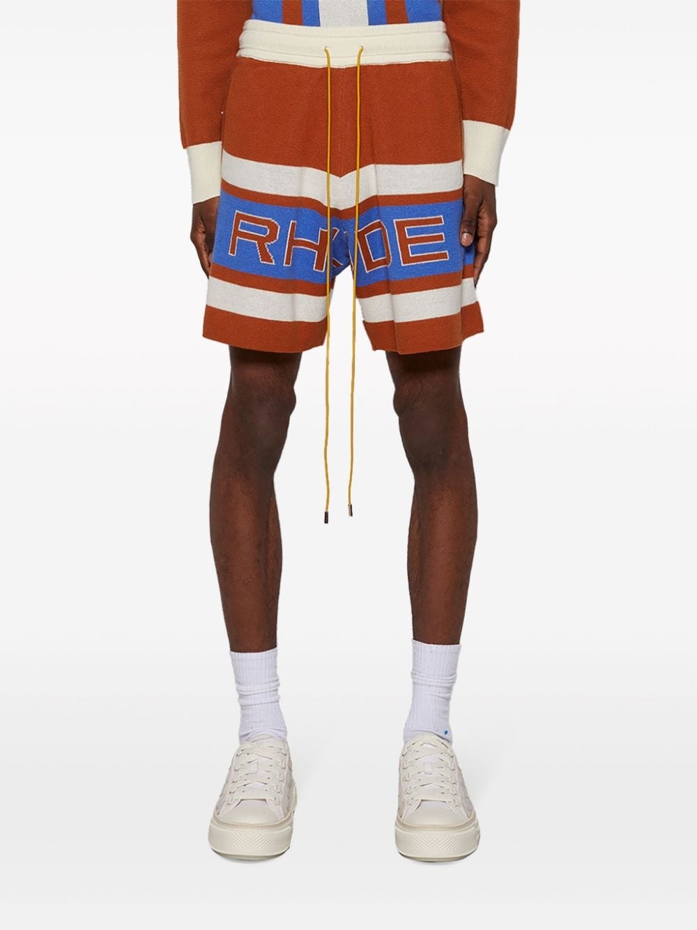 panelled knit shorts - 3