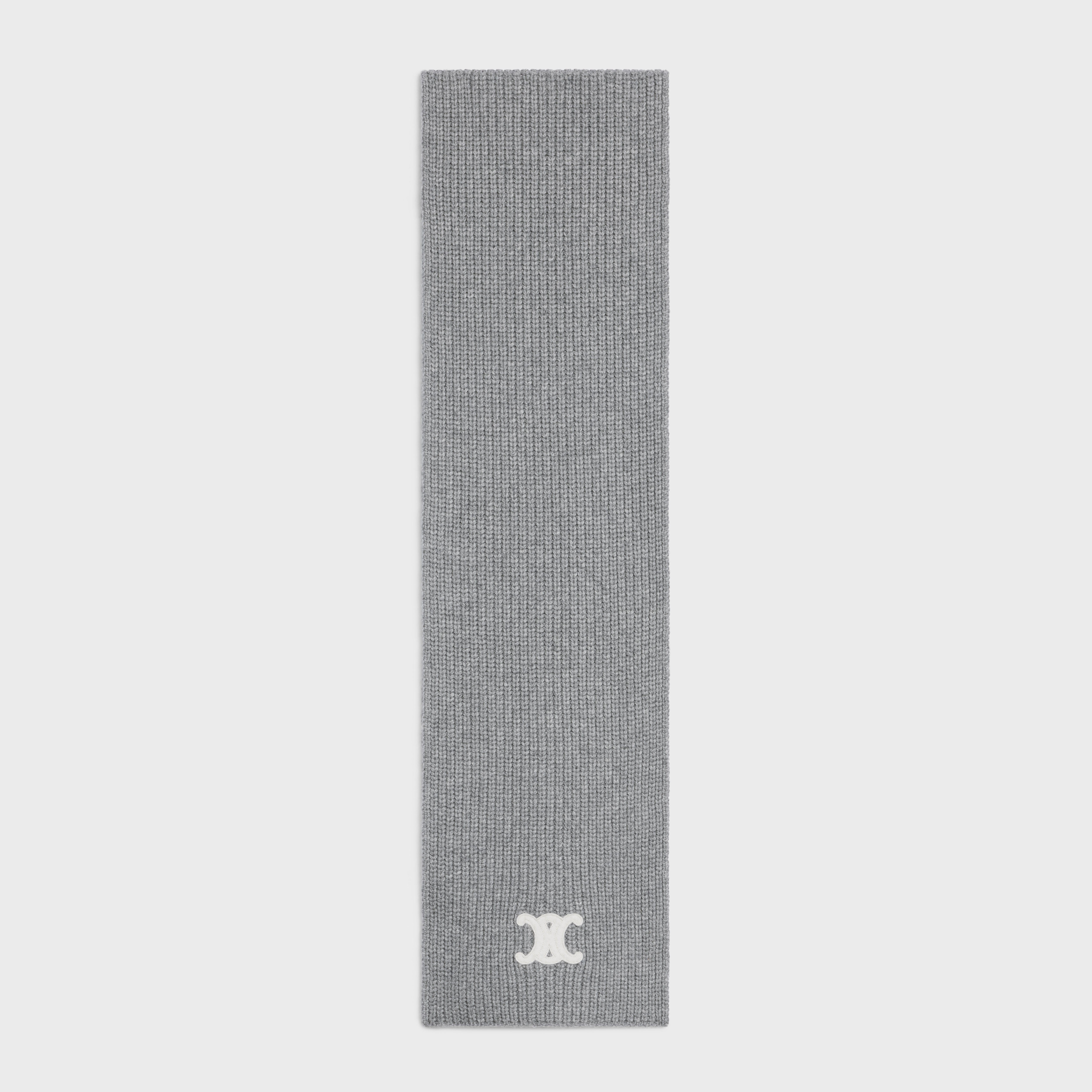 TRIOMPHE SCARF IN RIBBED CASHMERE WOOL - 1