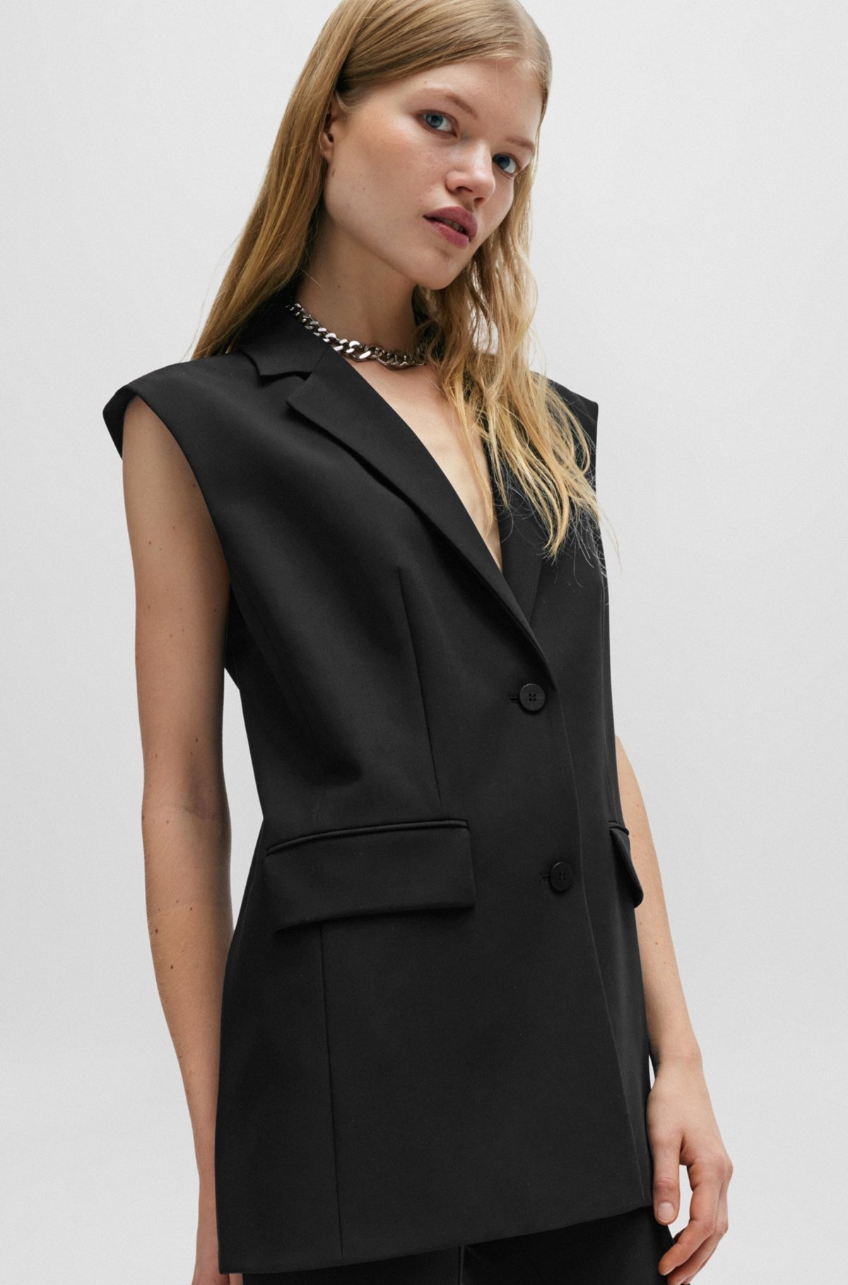 REGULAR-FIT LONG-LENGTH WAISTCOAT WITH LOGO LINING - 5