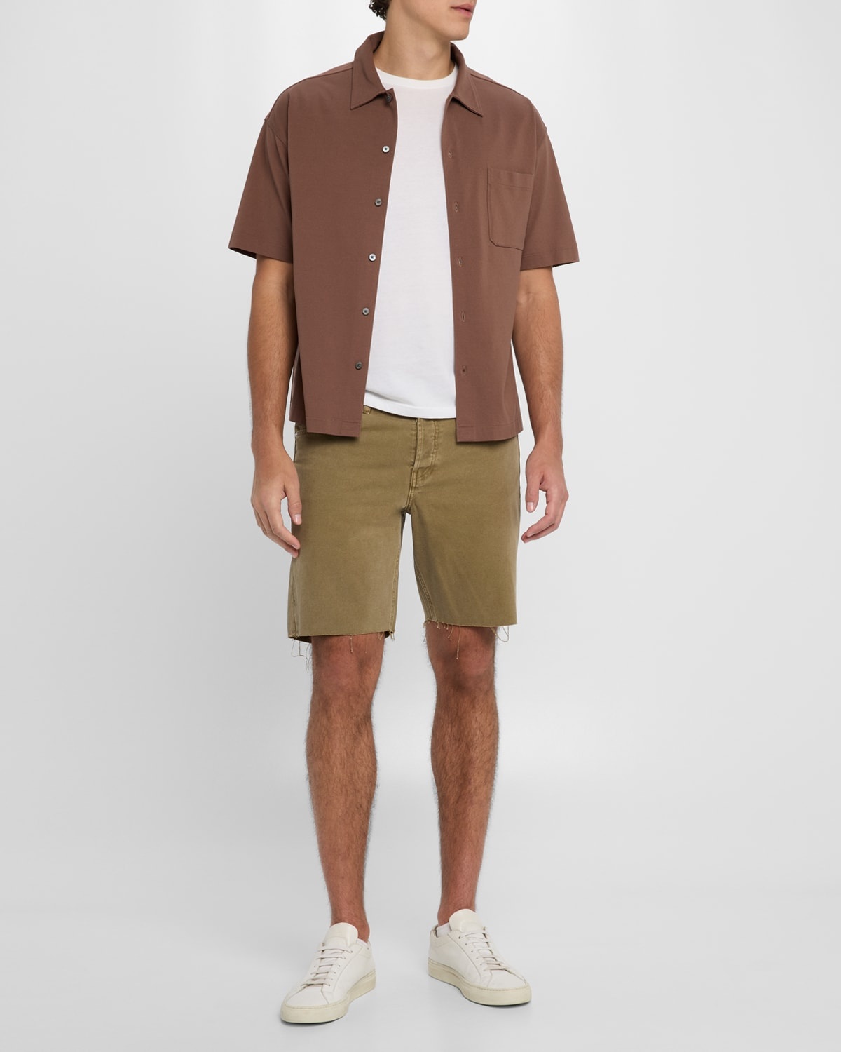 Men's Relaxed Raw Hem Shorts - 2