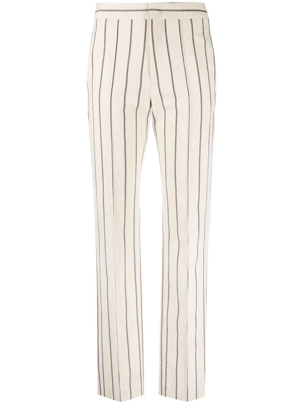 stripe-print slim-fit trousers - 1