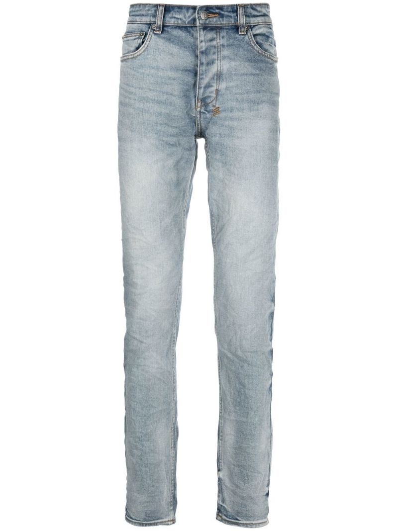 crinkled slim-cut jeans - 1