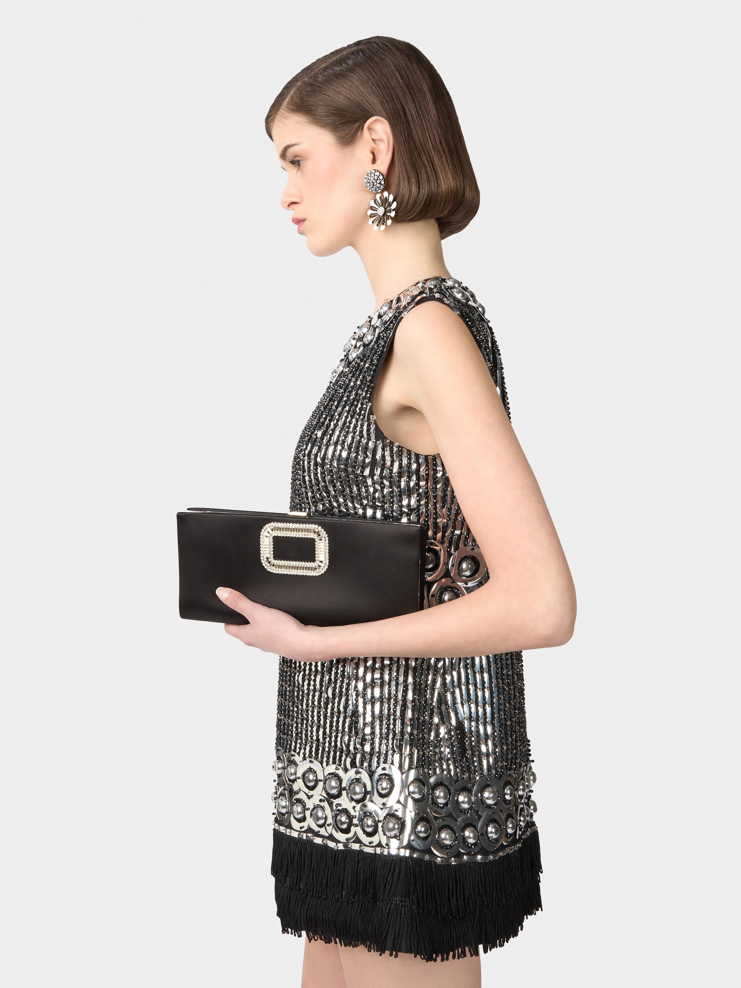 Pilgrim Buckle Clutch in Satin - 7