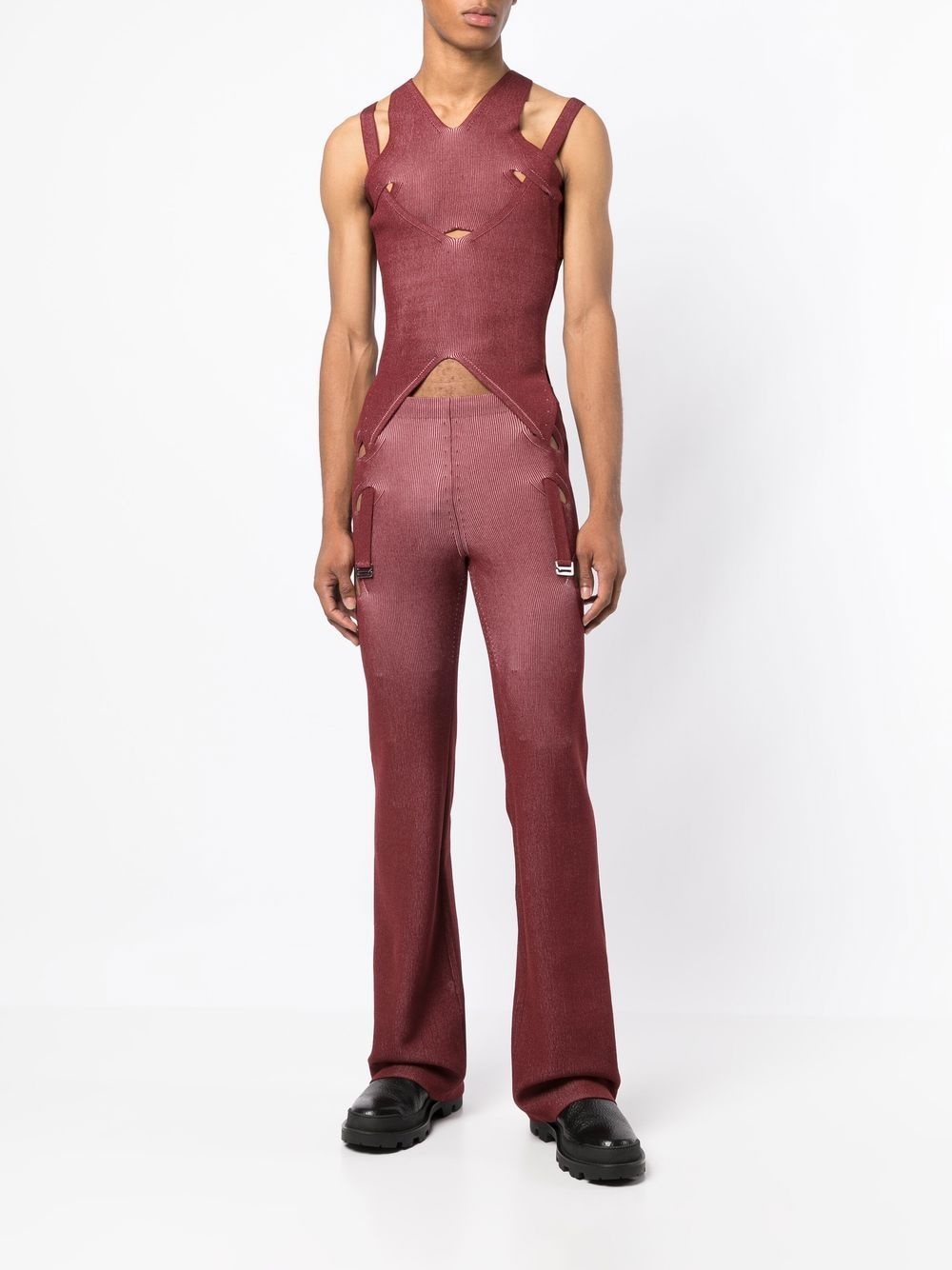 Lock slit-detail trousers - 3