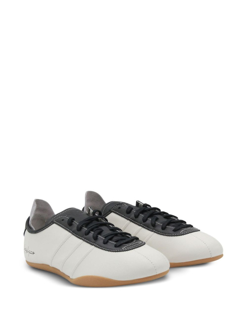 Y-3 leather panelled lace-up sneakers outlook