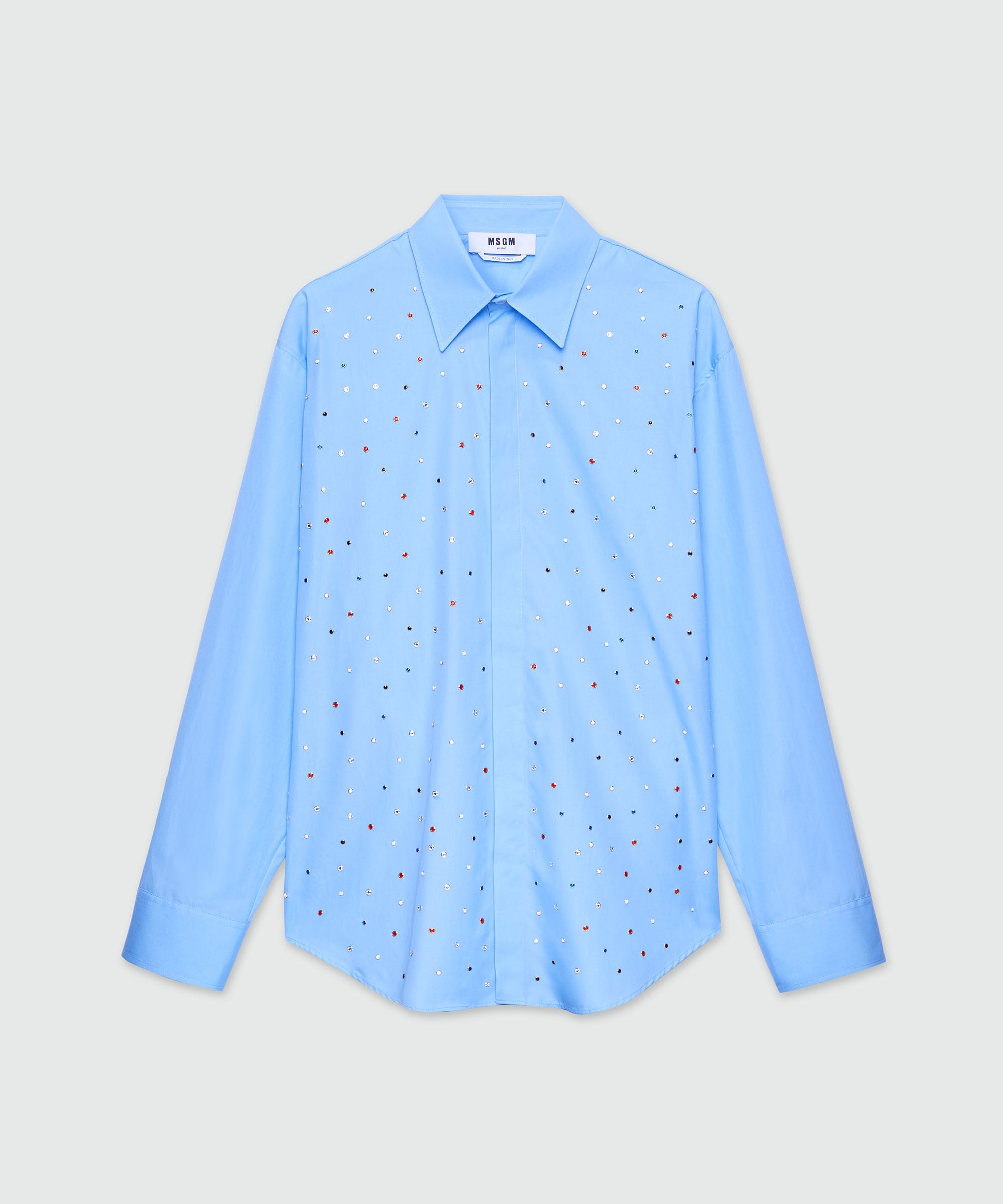 Organic cotton shirt with multicolor studs - 1