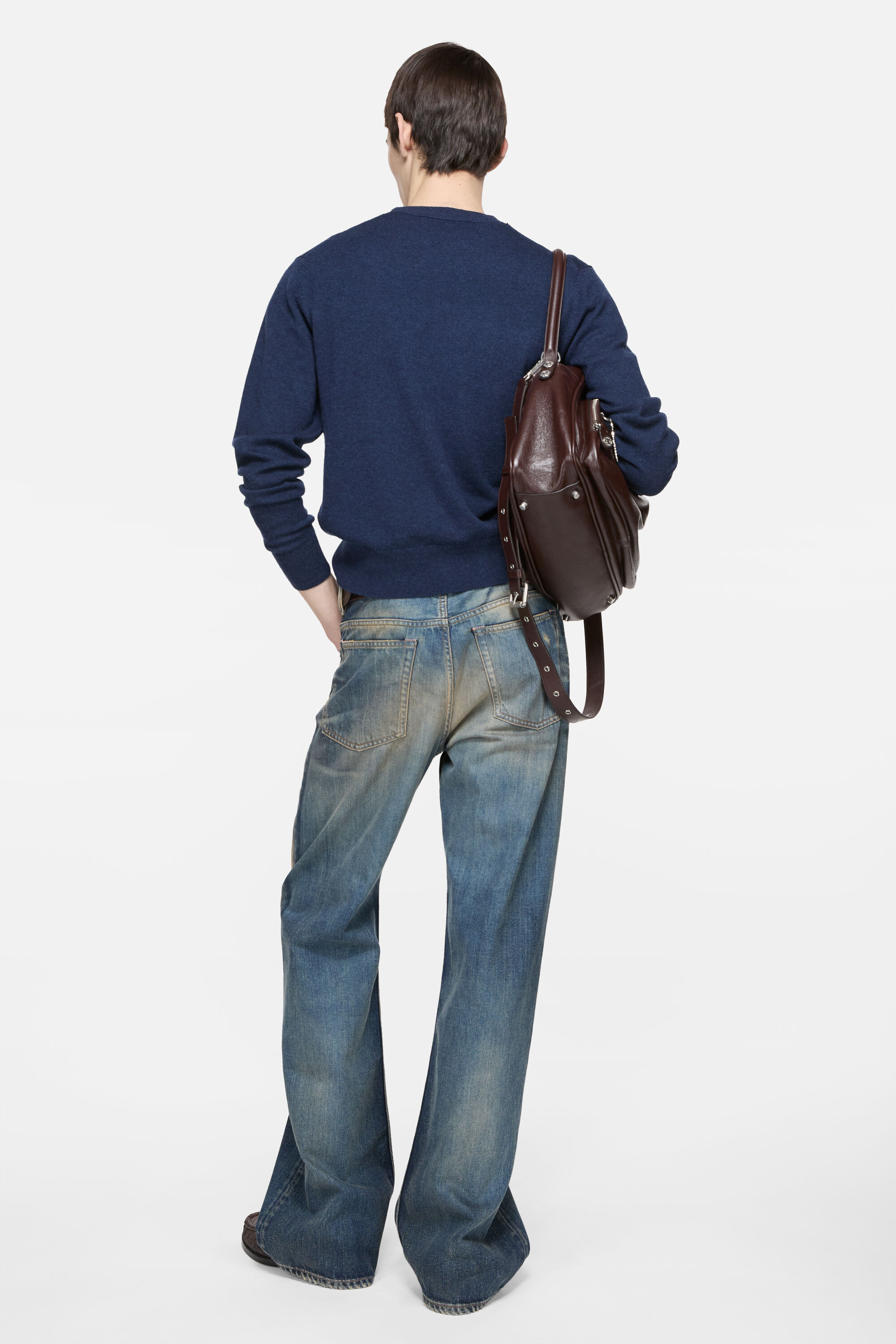 Crewneck jumper - Yak wool - Navy melange - 3