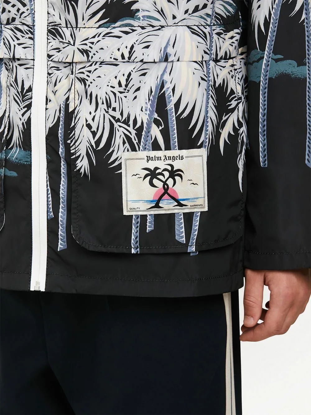 ALLOVER PALMS BAJA JKT BLACK OFF WHITE - 6