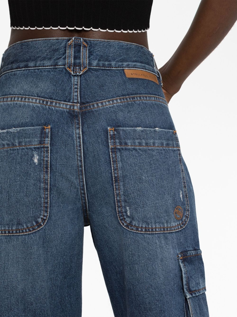 wide-leg cargo jeans - 3
