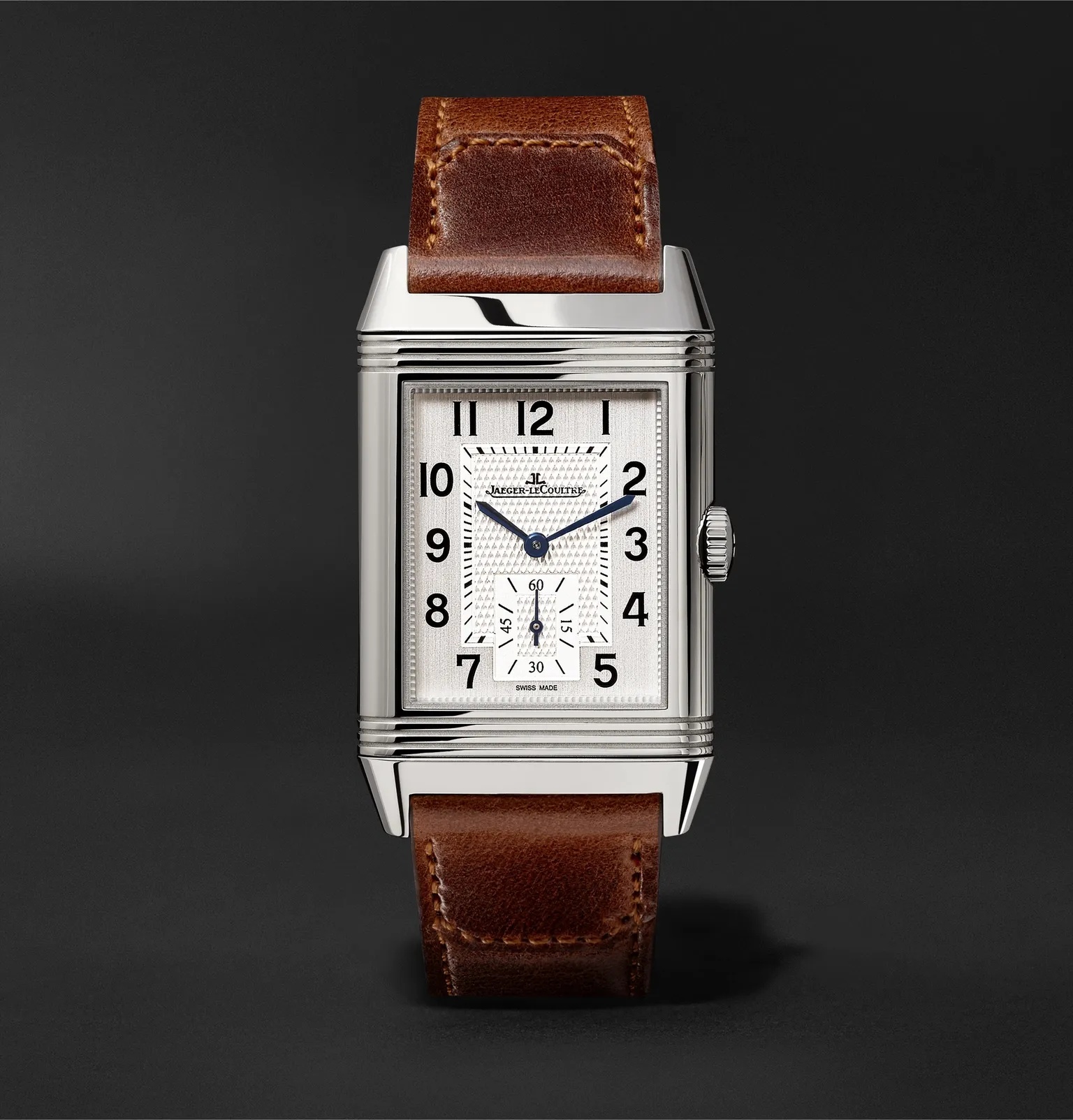 Reverso Classic Large 27mm Stainless Steel and Leather Watch - 2