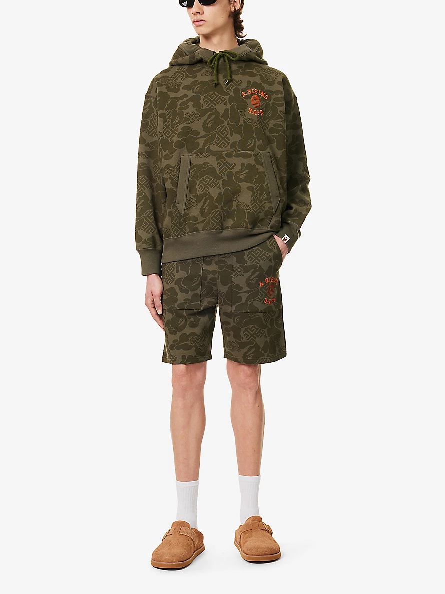 Asia Camo brand-embroidered cotton-jersey shorts - 2