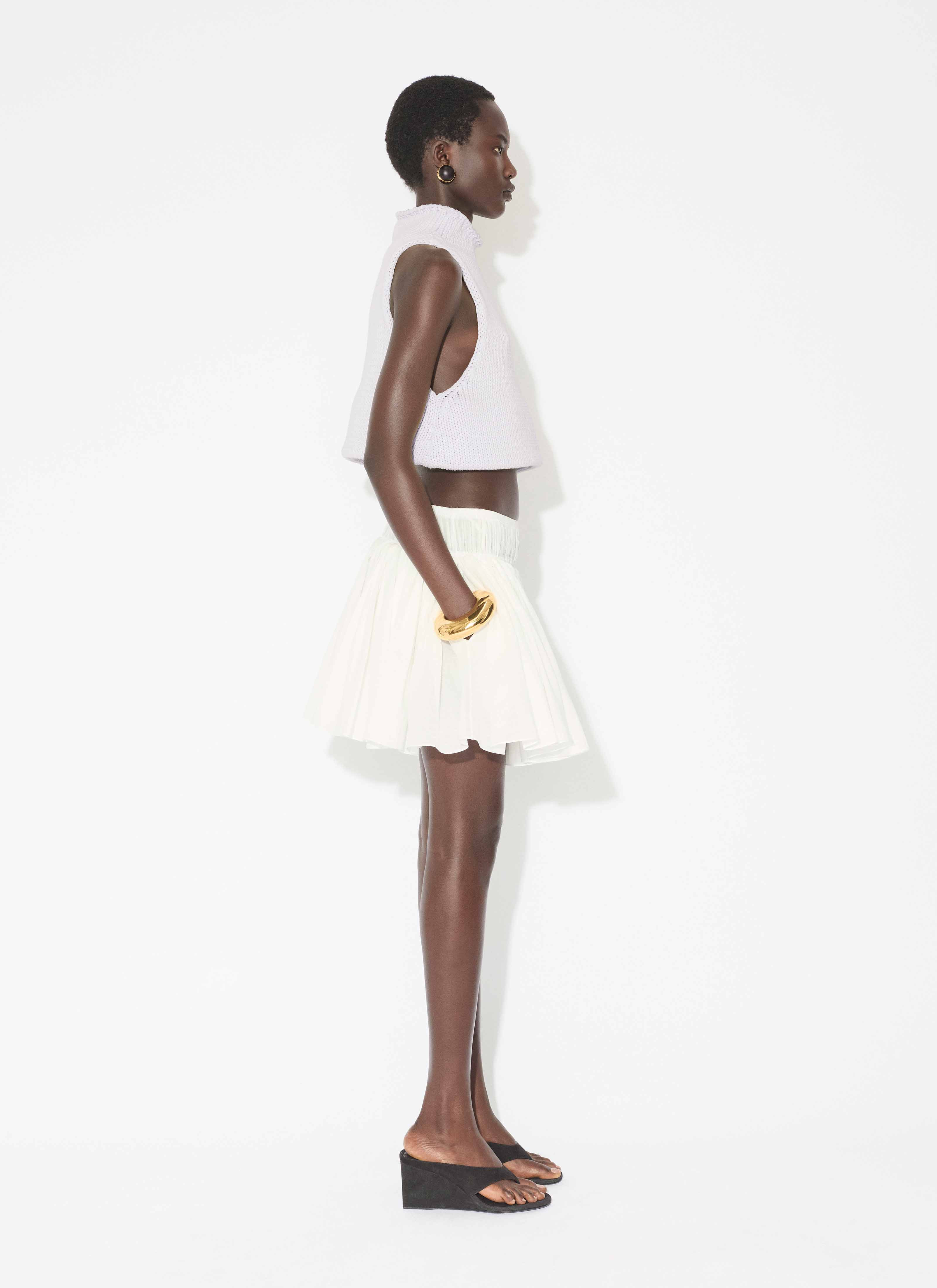 COTTON LINEN SKIRT - 4