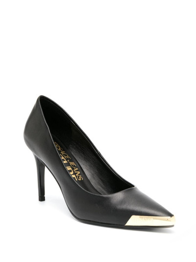 VERSACE JEANS COUTURE metal-toe 85mm leather pumps outlook
