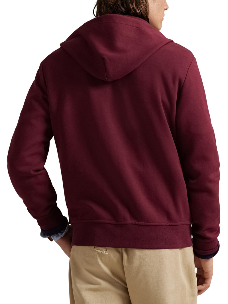 Men's Double-Knit Cotton-Blend Full-Zip Hoodie - Classic Wine 4