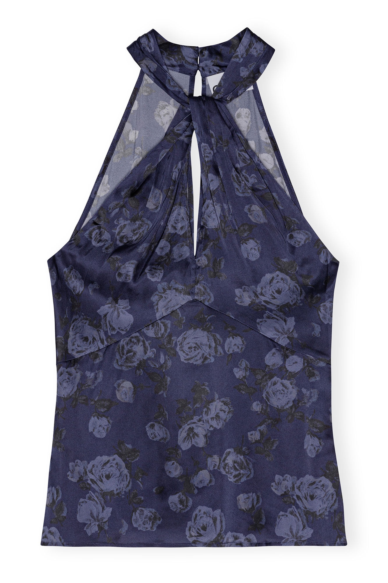 DARK BLUE FLORAL PRINTED TOP - 6