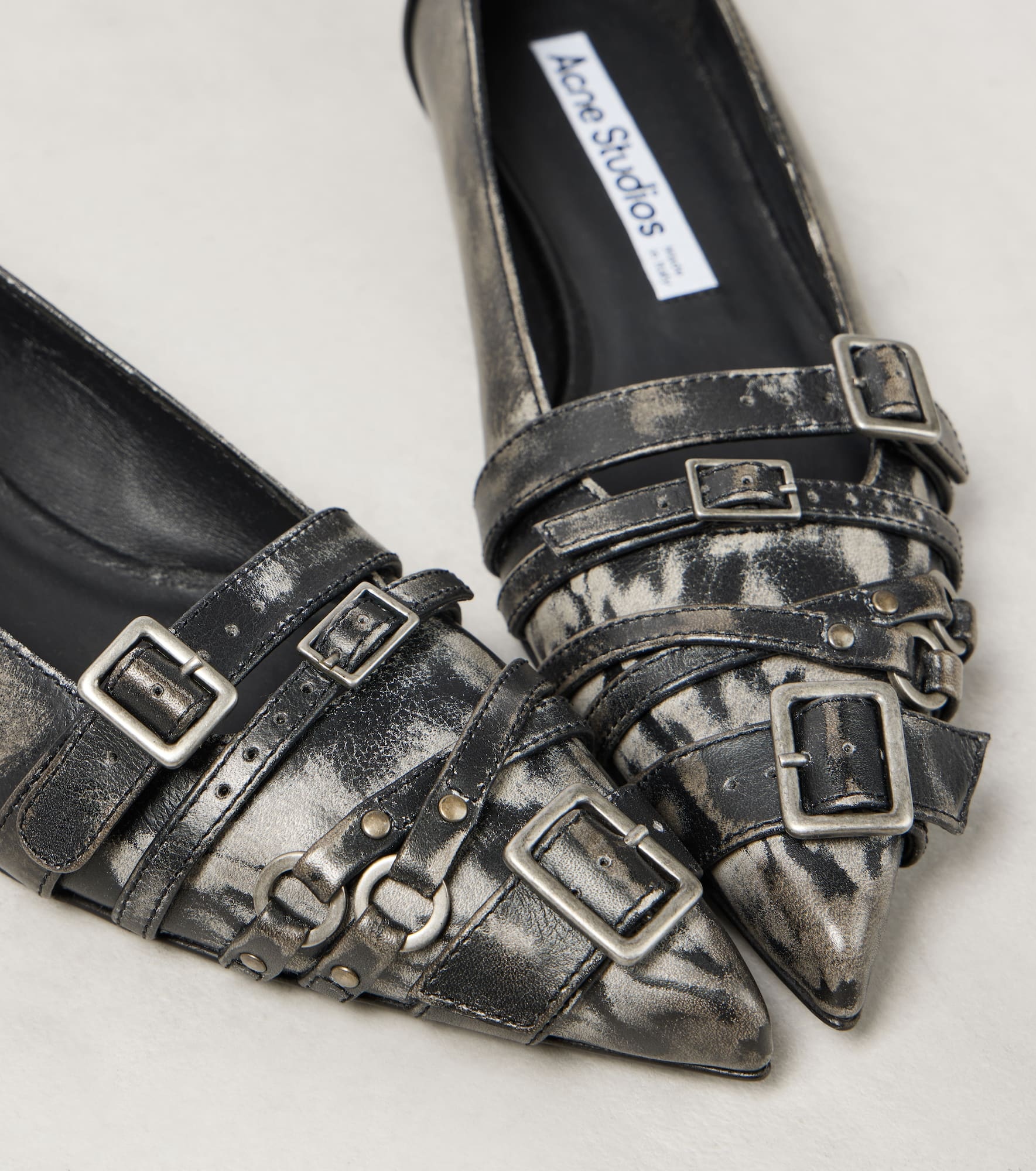 Buckle-detail leather ballet flats - 5