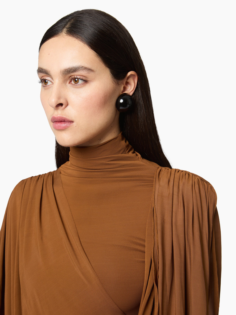 NINA RICCI Lacquered Sphere Ear Clips - Heart Of Vénus outlook