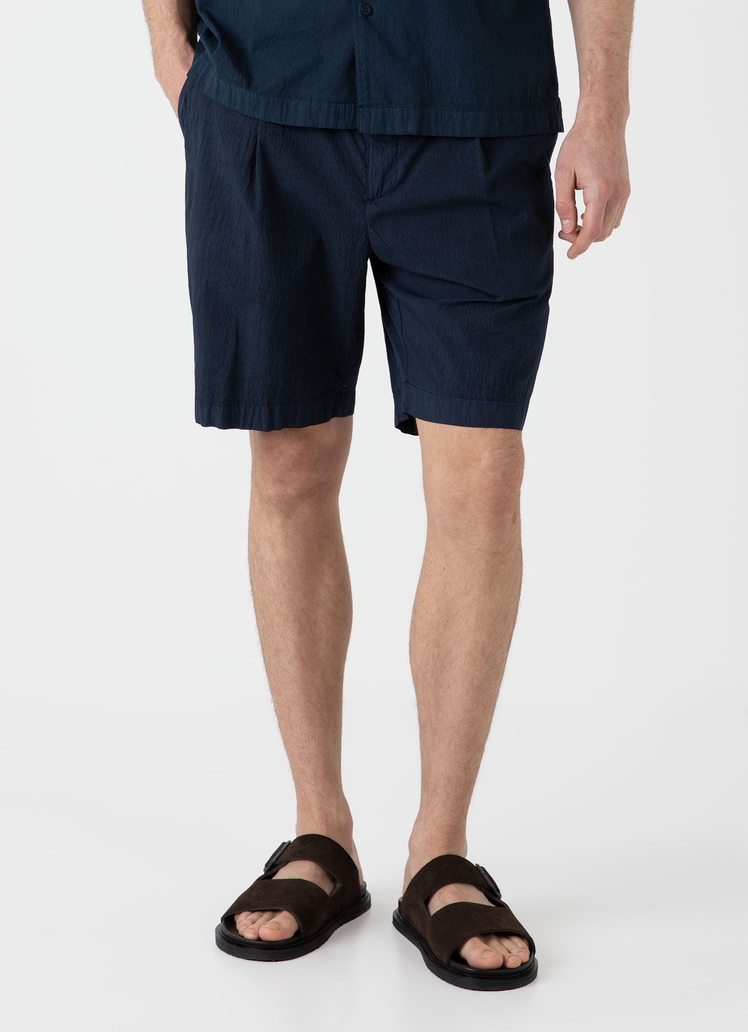 Pleated Seersucker Shorts - 3
