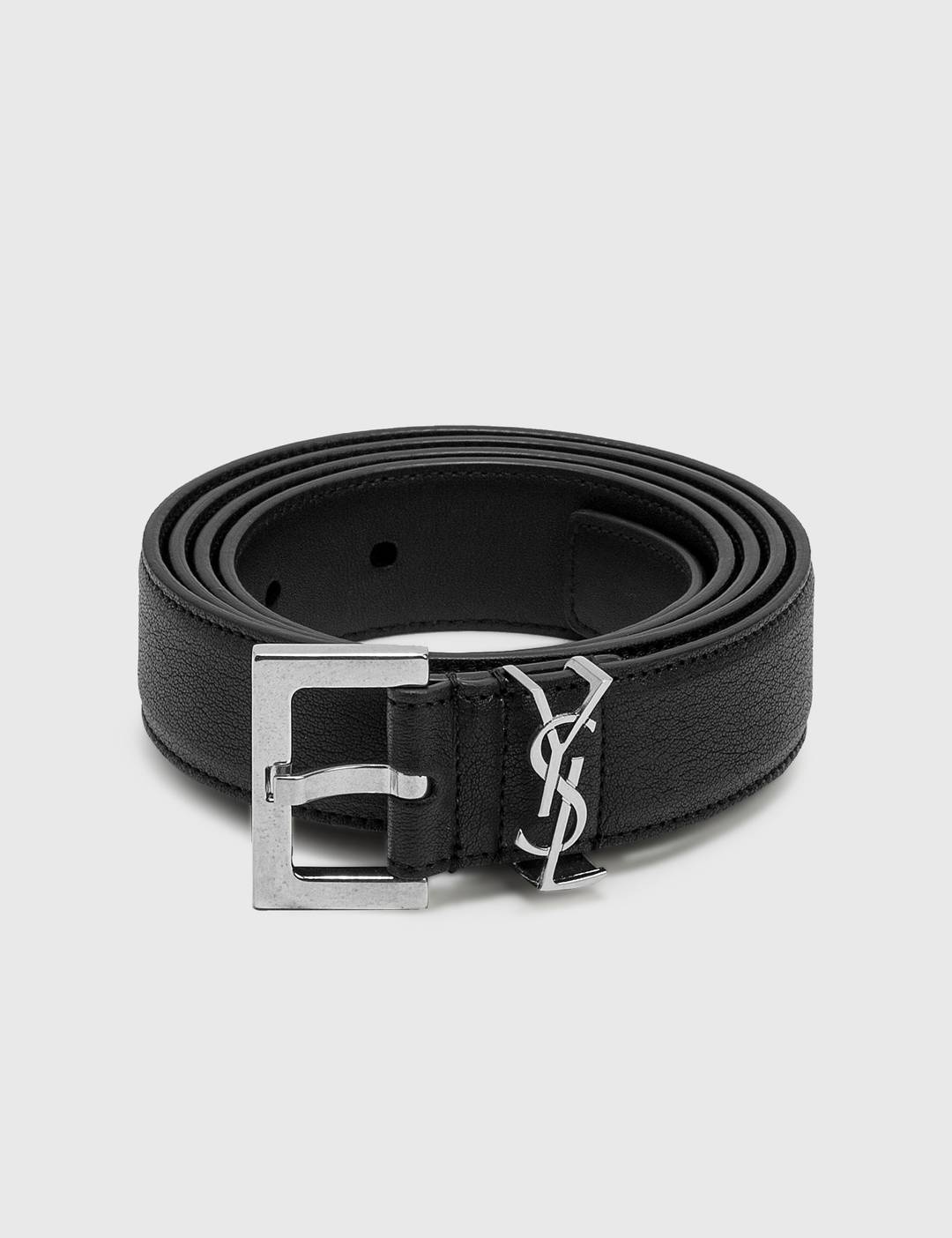 Metal Logo Leather Belt - 2