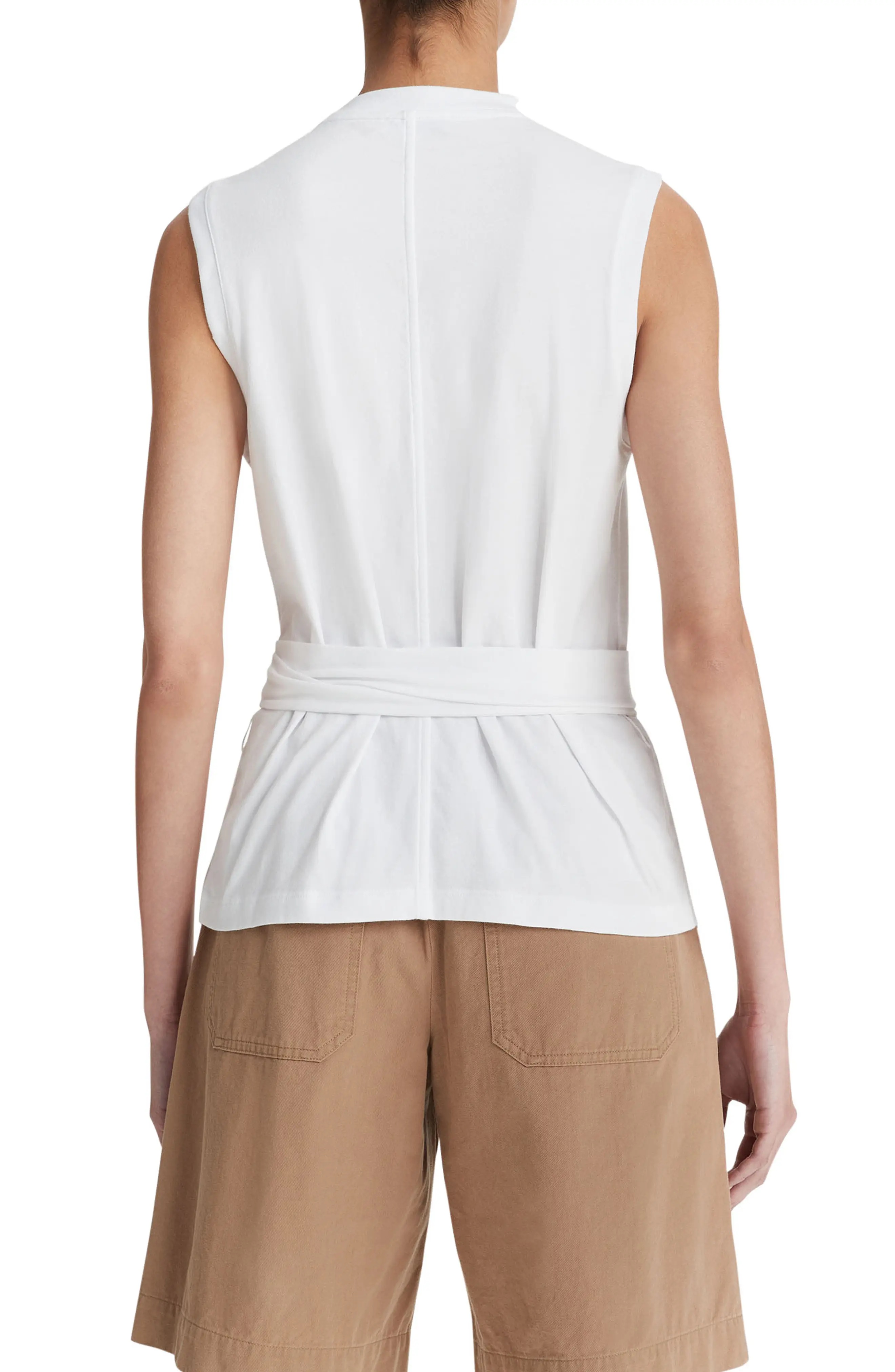 Sleeveless Belted Cotton Top - 2