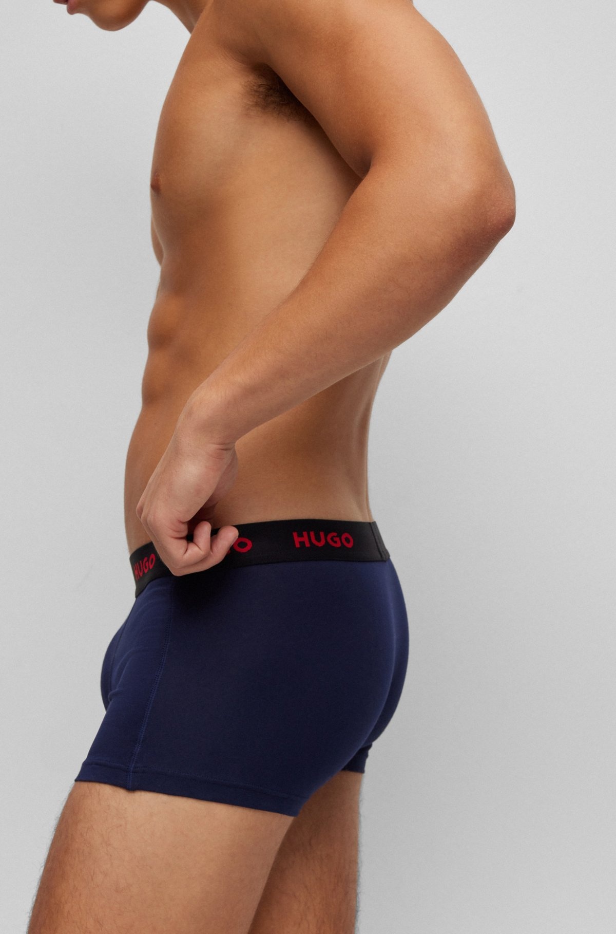 THREE-PACK OF LOGO-WAISTBAND TRUNKS IN STRETCH COTTON - 5