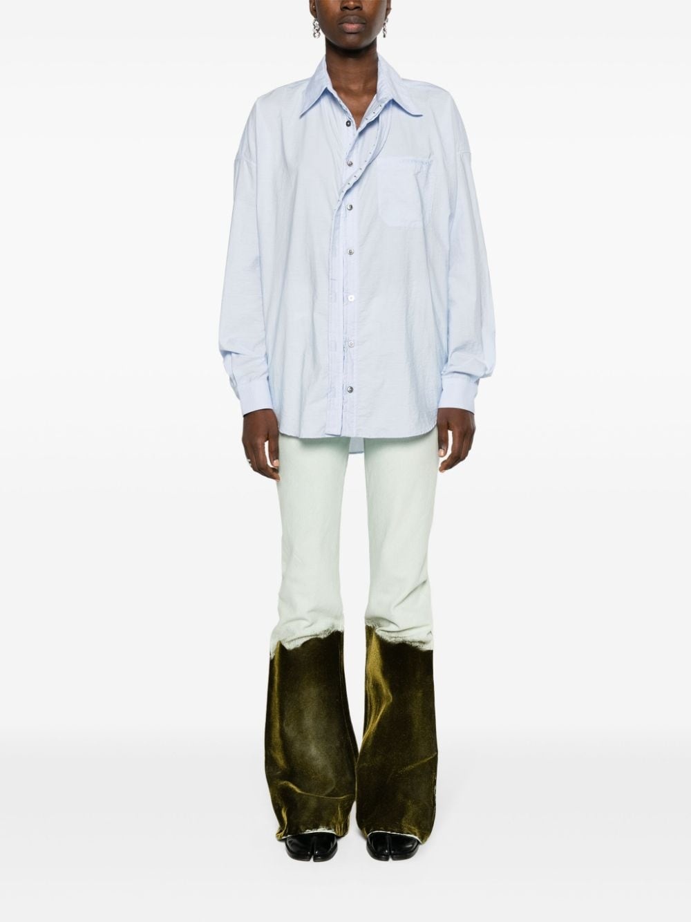 asymmetric cotton-blend shirt - 3