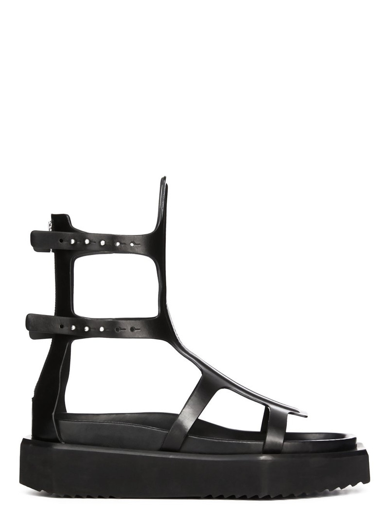 Black Turbo Spartan Sandals 1