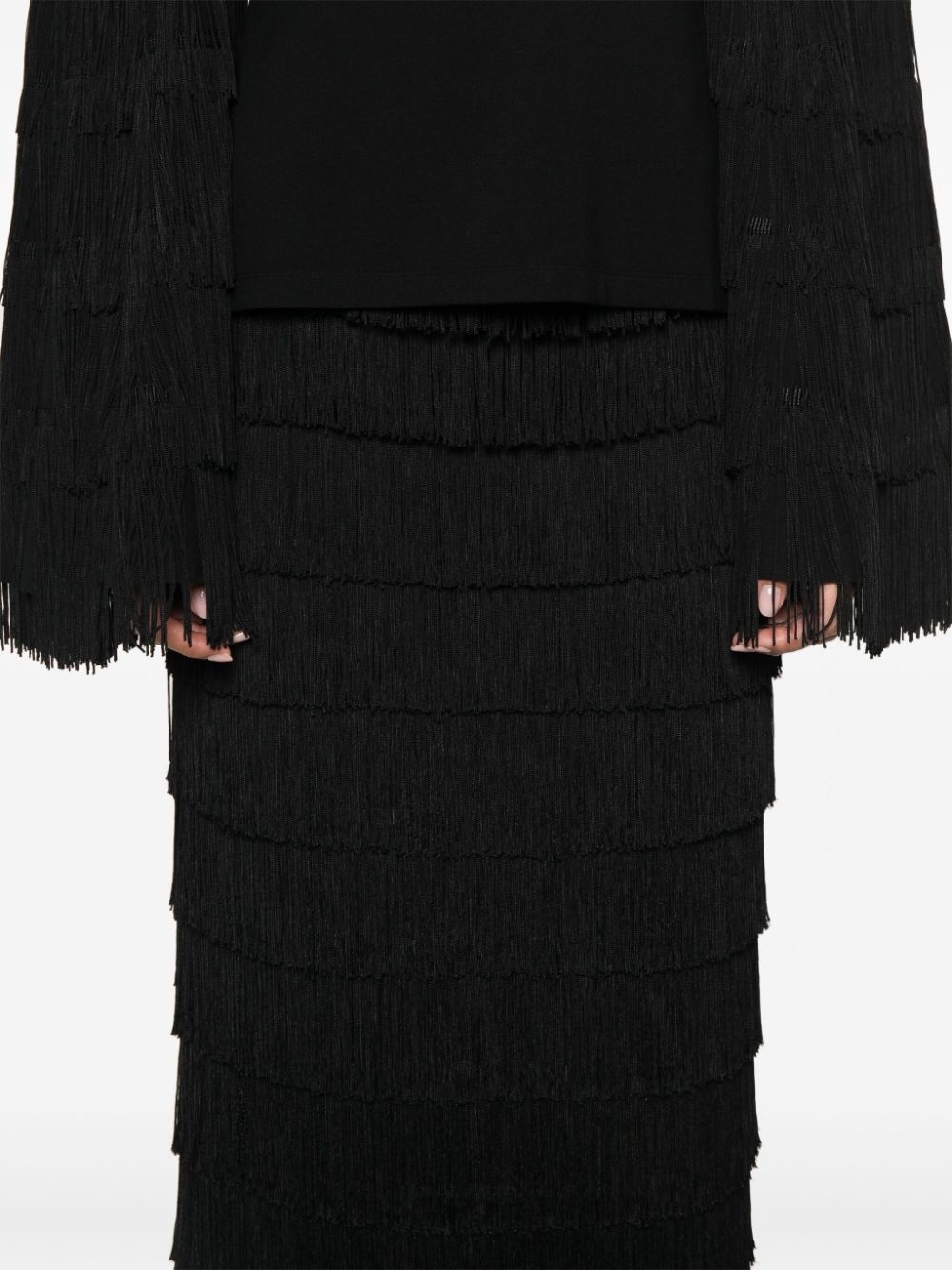 fringed maxi skirt - 5