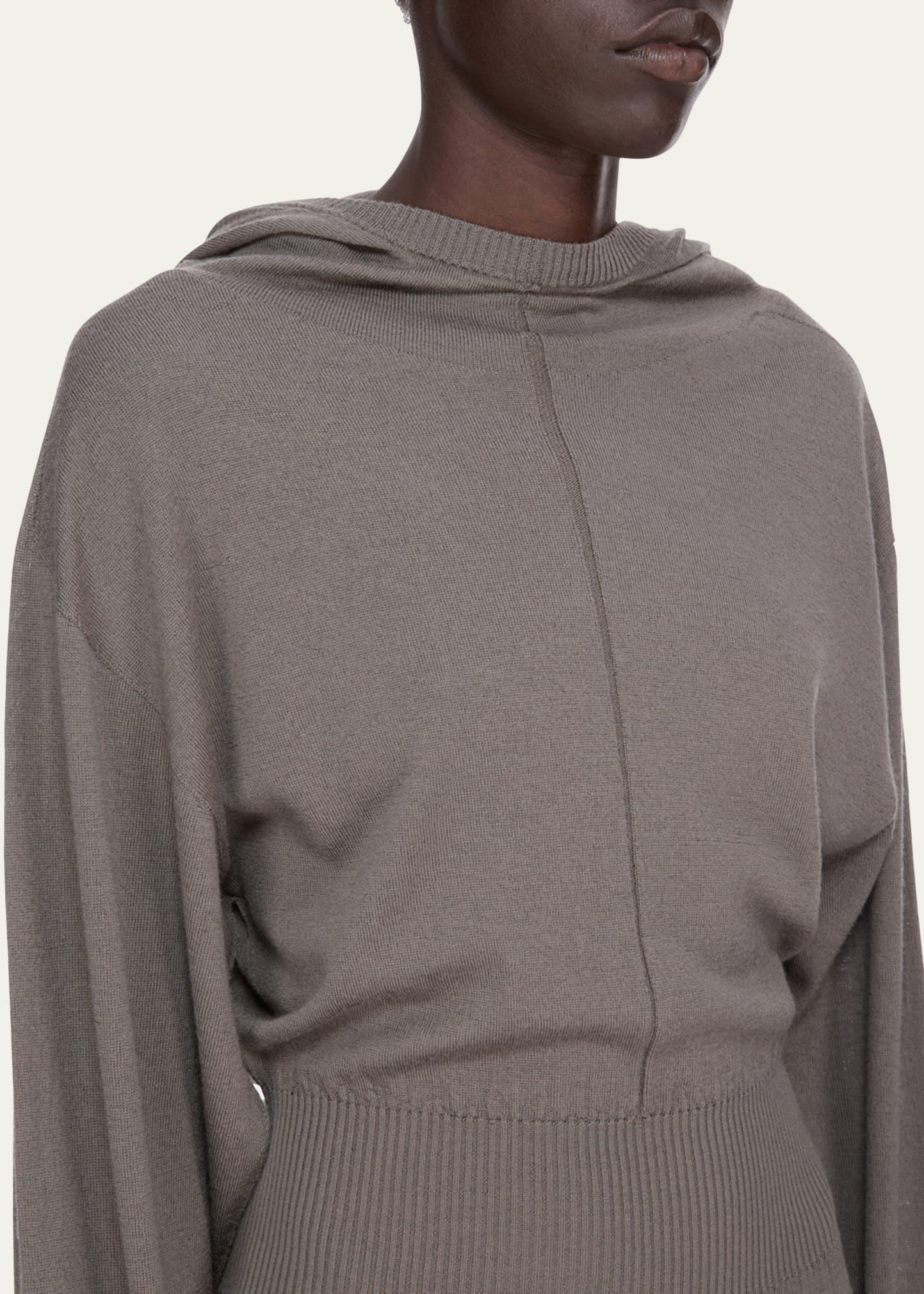 Hooded Draped Maxi Sweater Dress - 5