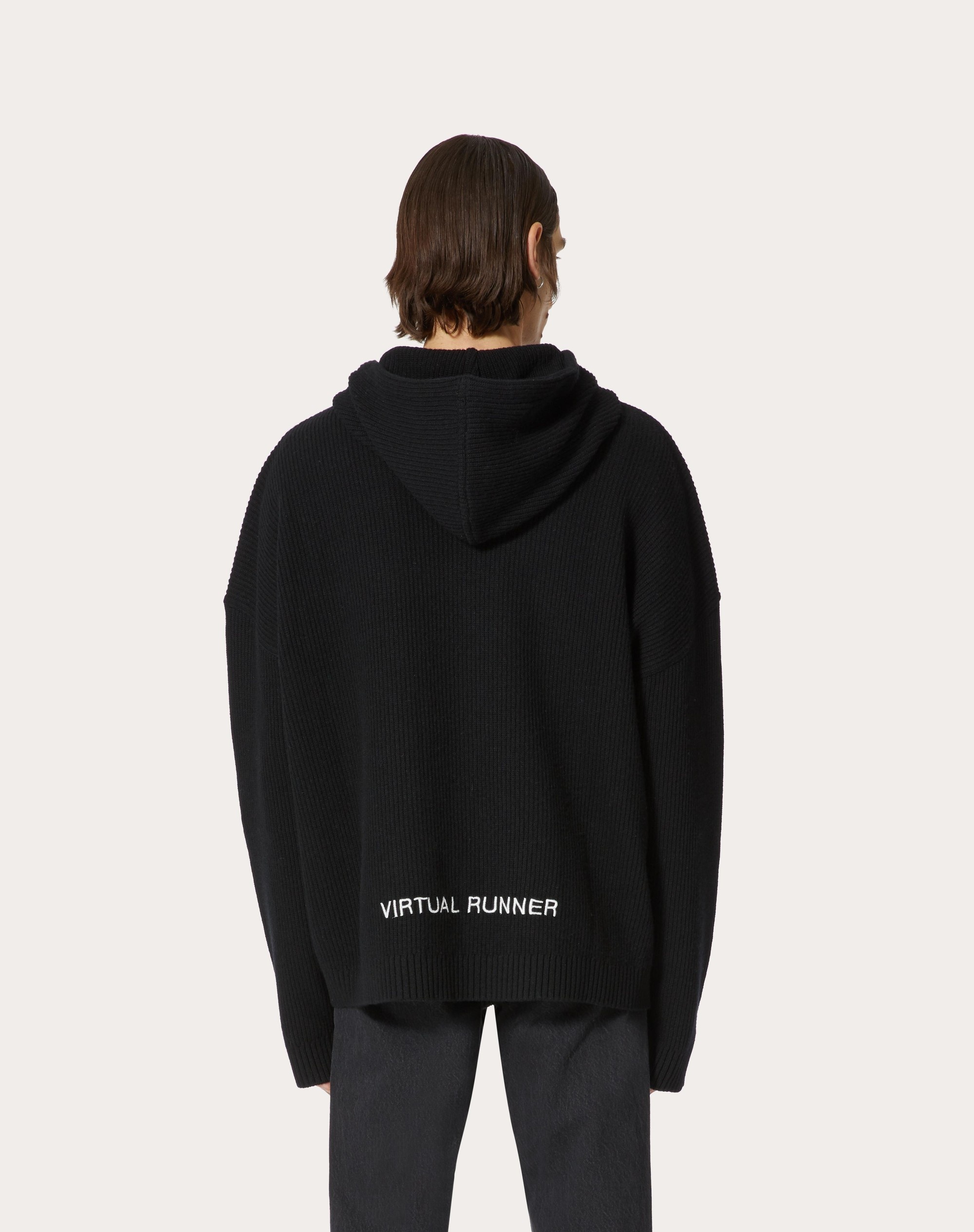 SWEATSHIRT IN WOOL WITH VIRTUAL RUNNER EMBROIDERY - 4