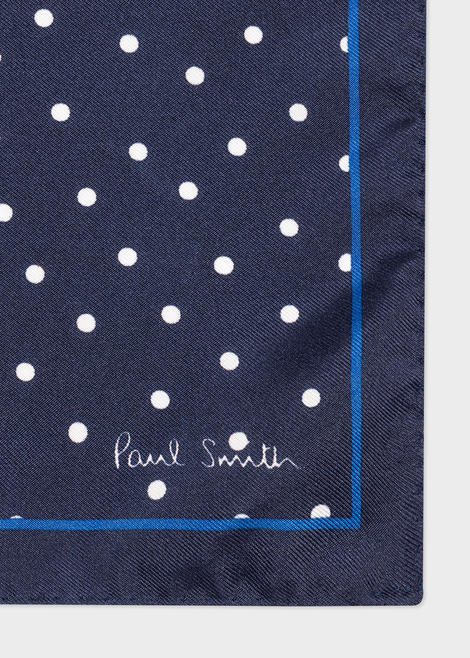 Navy Polka Dot Silk Pocket Square - 2