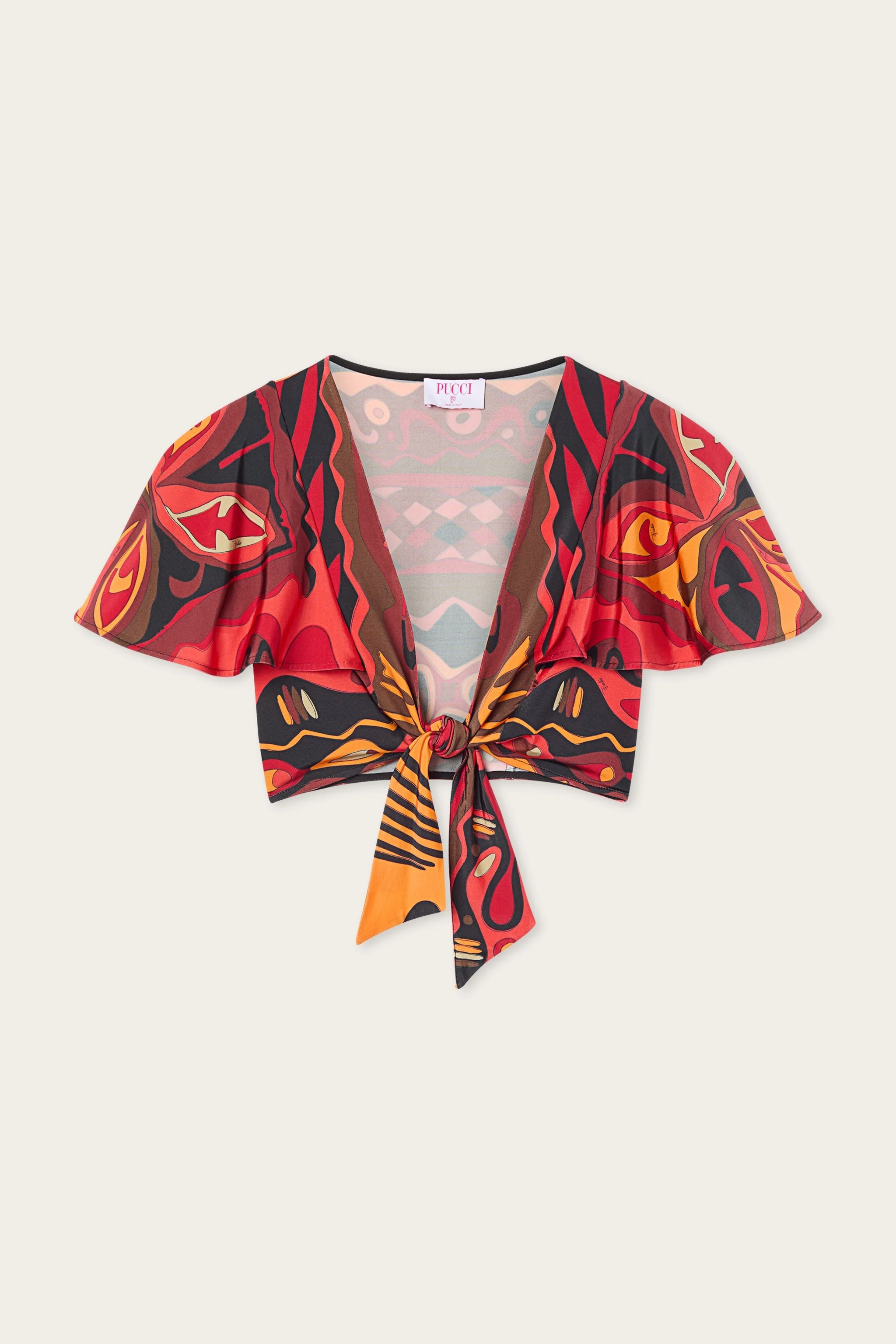 ANGOLI PRINT KNOTTED TOP - 1