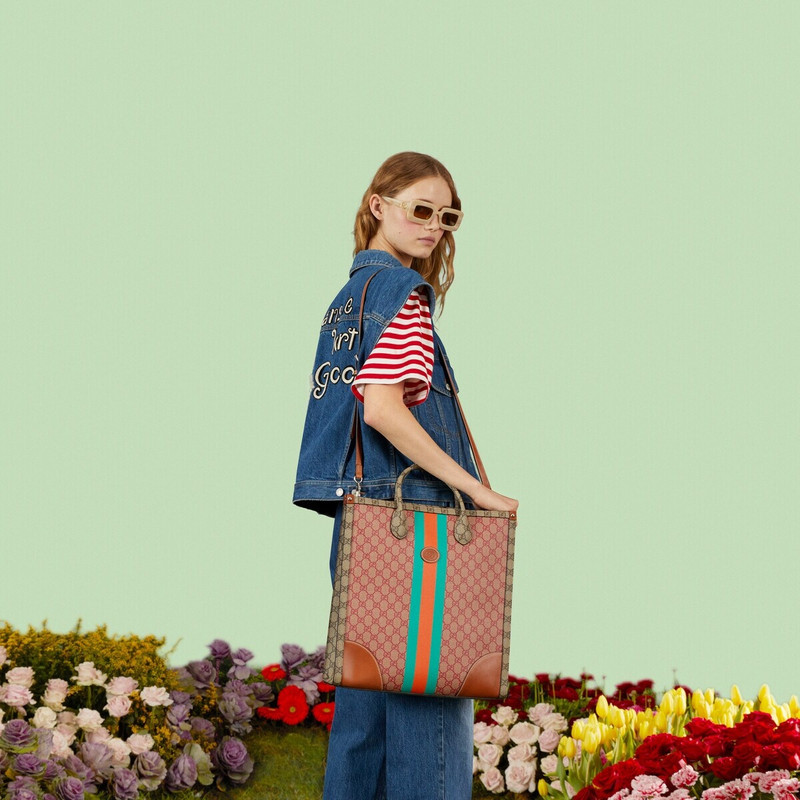 GG medium tote bag with Web 4