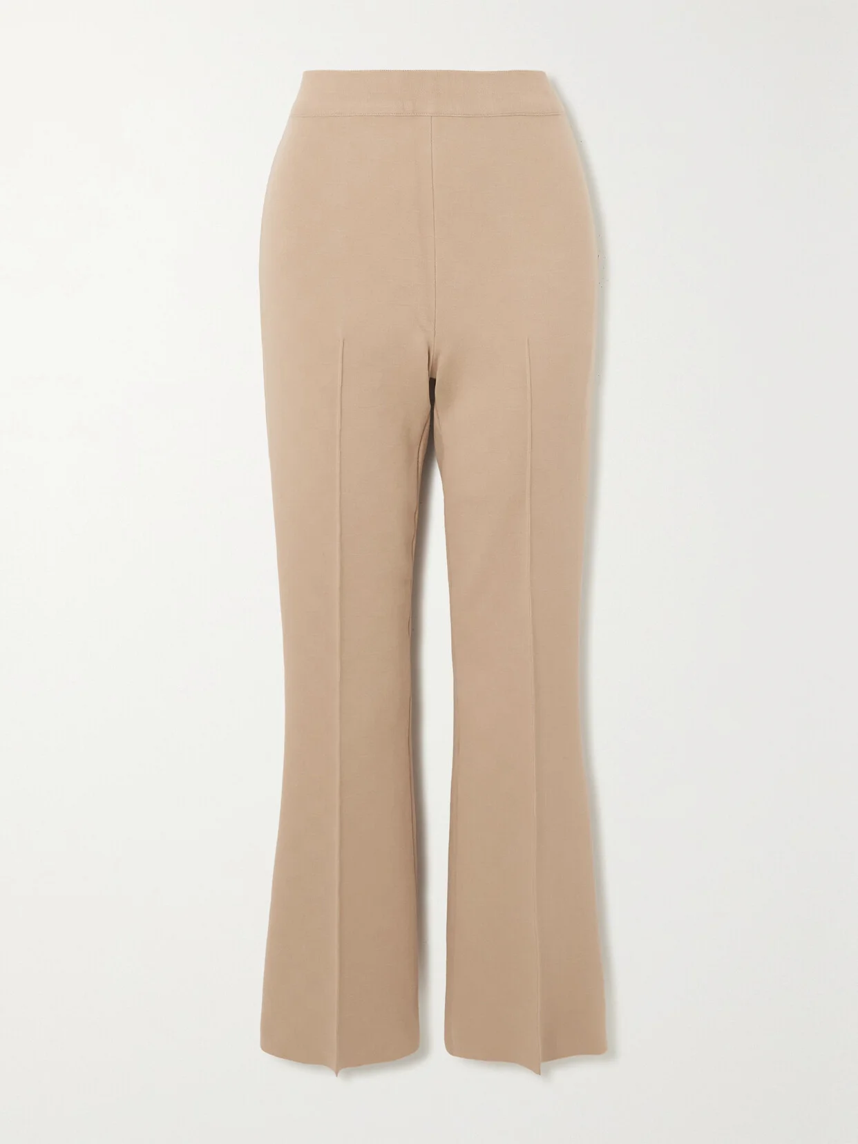 Kick Cropped Stretch-cotton Flared Pants - 1