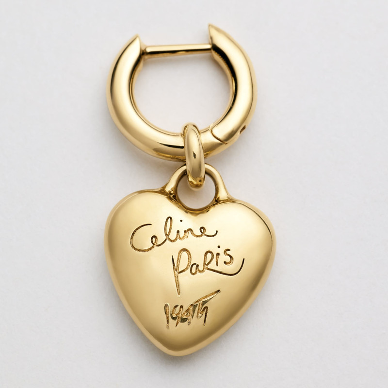 CELINE CHARMS HEART EARRING IN BRASS WITH GOLD FINISH AND ENAMEL 1